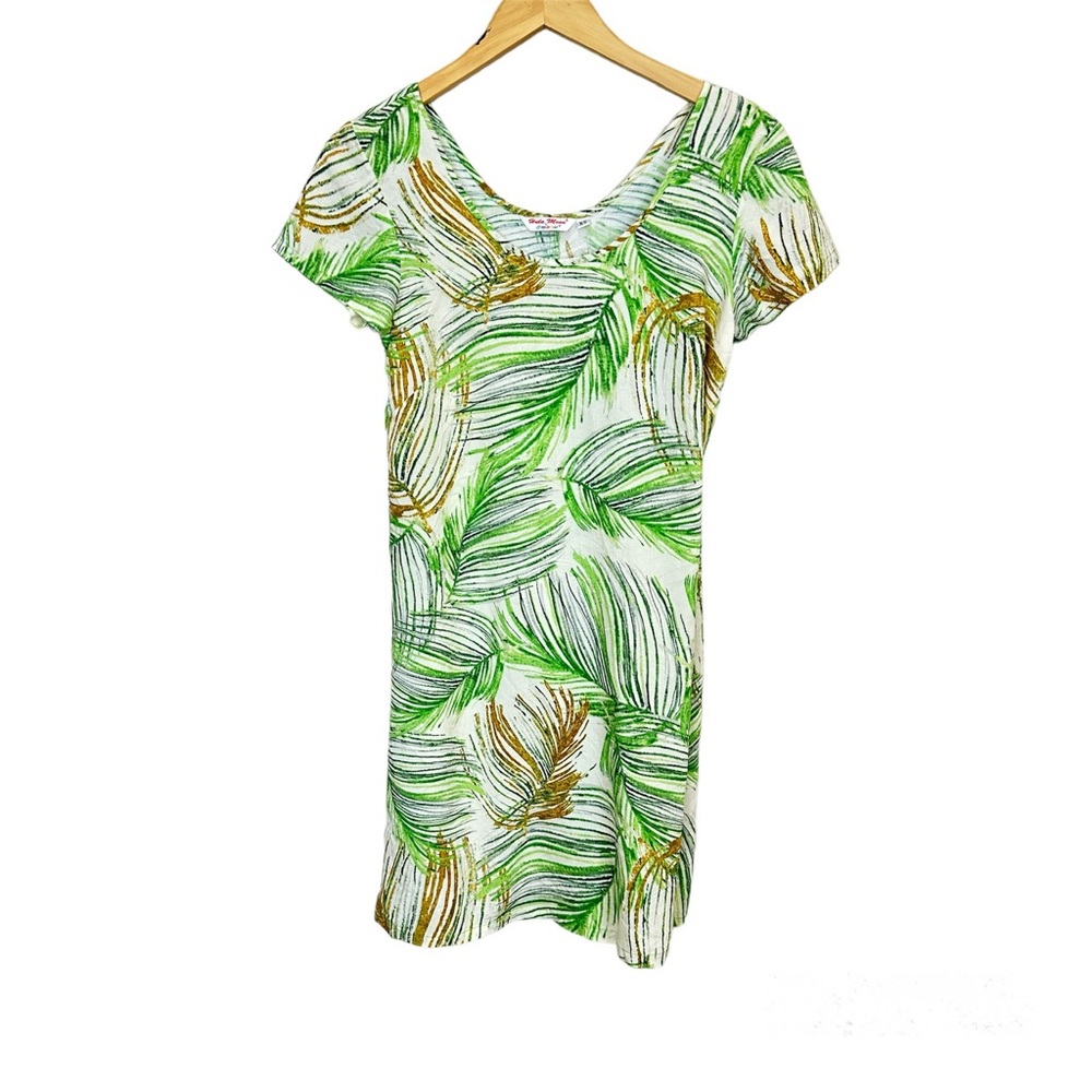 Hula Moon By Jams World VTG Hawaiian Dress In Astoria Palm Leaf Women’s Sz XS